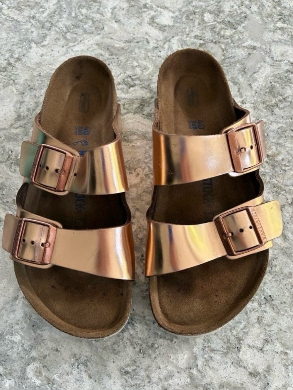 Birkenstock Arizona -Metallic Rose Gold Size EU 40